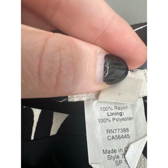 J Crew Dress Womens 4 Black Mini Shift Long Sleeve Abstract Flowy Boho Office - Picture 3 of 8
